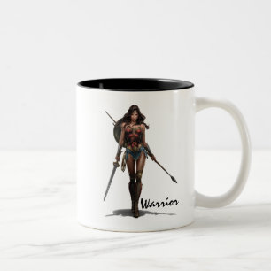 Wonder Woman Battle Ready Comic Art Tweekleurige Koffiemok