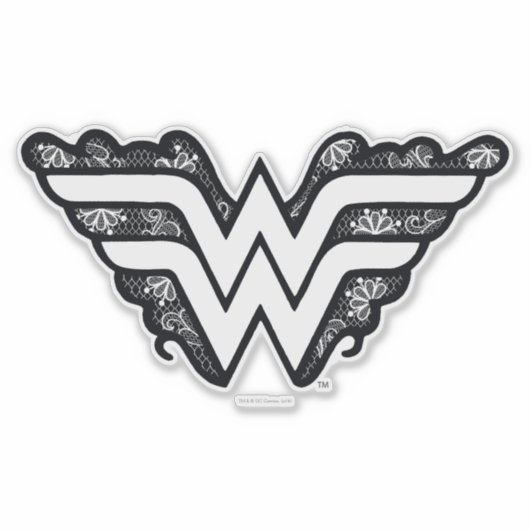Wonder Woman Black Lace Logo Sticker (Voorkant)