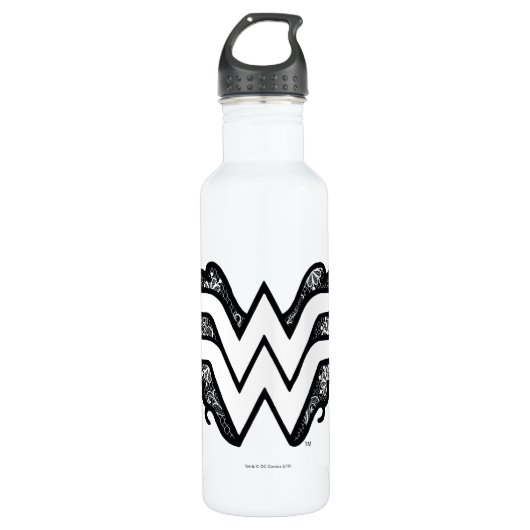 Wonder Woman Black Lace Logo Waterfles (Voorkant)