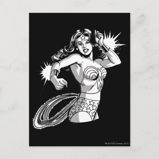 Wonder Woman Black & White Defender Briefkaart (Voorkant)