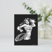 Wonder Woman Black & White Defender Briefkaart (Staand voorkant)