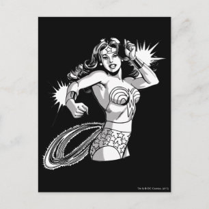 Wonder Woman Black & White Defender Briefkaart