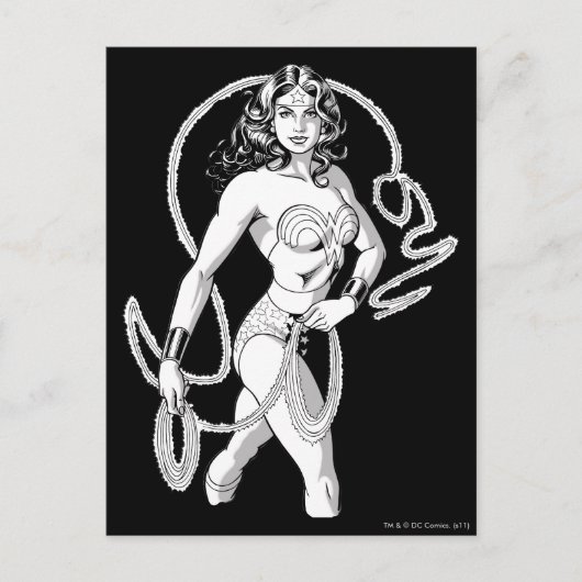 Wonder Woman Black & White Fighter Briefkaart (Voorkant)