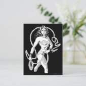 Wonder Woman Black & White Fighter Briefkaart (Staand voorkant)