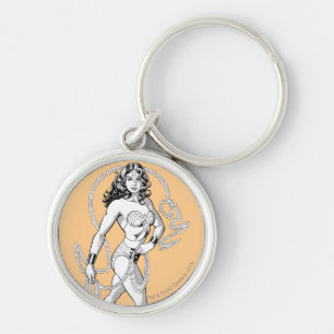 Wonder Woman Black & White Fighter Sleutelhanger