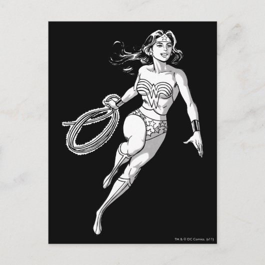 Wonder Woman Black & White Lasso Briefkaart (Voorkant)