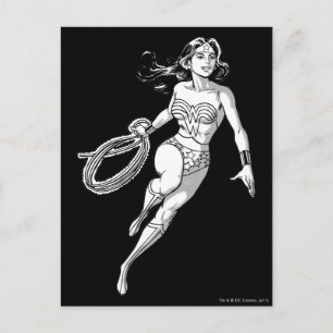 Wonder Woman Black & White Lasso Briefkaart