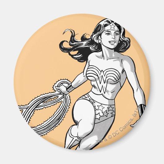 Wonder Woman Black & White Lasso Magneet (Voorkant)