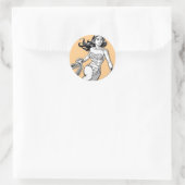 Wonder Woman Black & White Lasso Ronde Sticker (Tas)