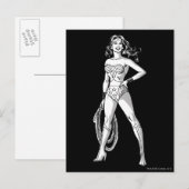 Wonder Woman Black & White Pose Briefkaart (Voorkant / Achterkant)
