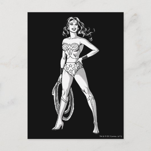 Wonder Woman Black & White Pose Briefkaart (Voorkant)