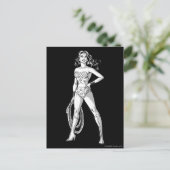 Wonder Woman Black & White Pose Briefkaart (Staand voorkant)