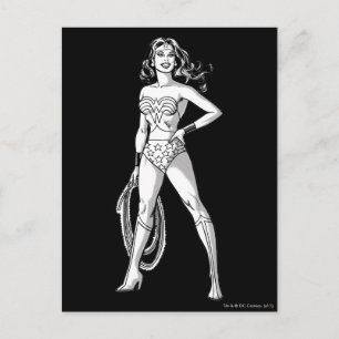 Wonder Woman Black & White Pose Briefkaart