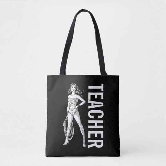 Wonder Woman Black & White Pose Tote Bag (Voorkant)