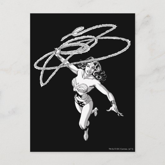 Wonder Woman Black & White Twirl Briefkaart (Voorkant)