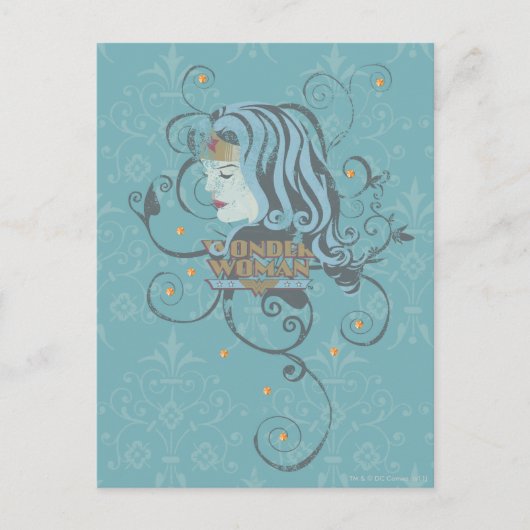 Wonder Woman Blue Background Briefkaart (Voorkant)