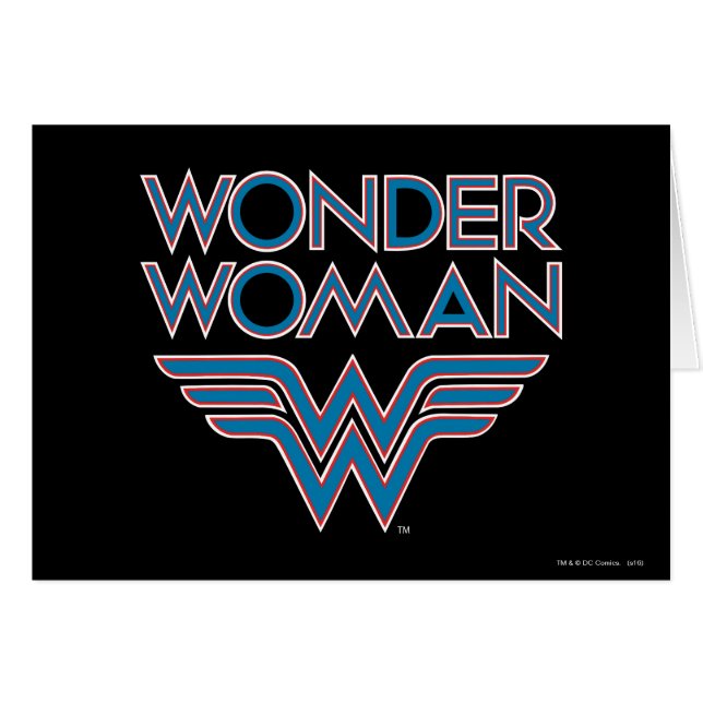 Wonder Woman Blue en Red Retro Logo (Voorkant Horizontaal)