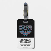 Wonder Woman Blue en Red Retro Logo Bagagelabel (Achterkant verticaal)