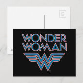 Wonder Woman Blue en Red Retro Logo Briefkaart (Voorkant / Achterkant)