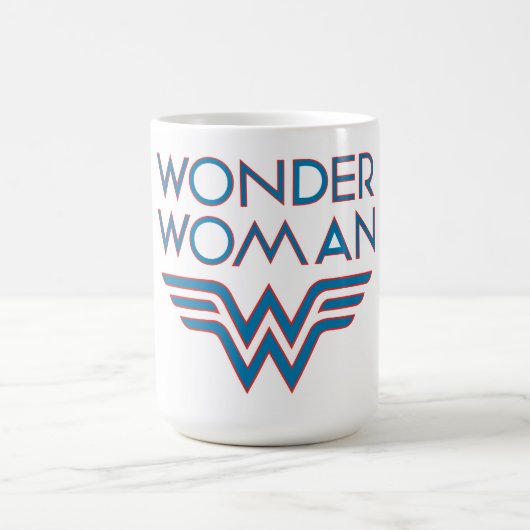 Wonder Woman Blue en Red Retro Logo Koffiemok (Center)
