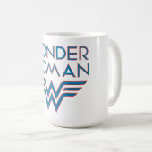 Wonder Woman Blue en Red Retro Logo Koffiemok (Voorkant rechts)