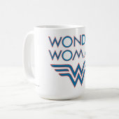 Wonder Woman Blue en Red Retro Logo Koffiemok (Voorkant links)