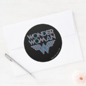 Wonder Woman Blue en Red Retro Logo Ronde Sticker (Envelop)