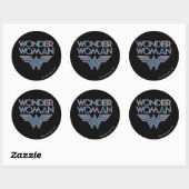Wonder Woman Blue en Red Retro Logo Ronde Sticker (Vel)