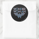 Wonder Woman Blue en Red Retro Logo Ronde Sticker (Tas)