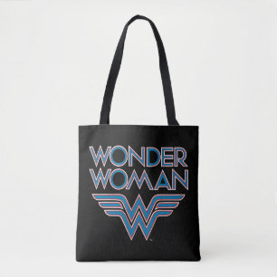 Wonder Woman Blue en Red Retro Logo Tote Bag