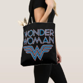 Wonder Woman Blue en Red Retro Logo Tote Bag (Dichtbij)