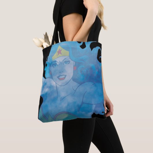 Wonder Woman Blue Sky Silhouette Tote Bag (Dichtbij)