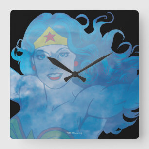 Wonder Woman Blue Sky Silhouette Vierkante Klok