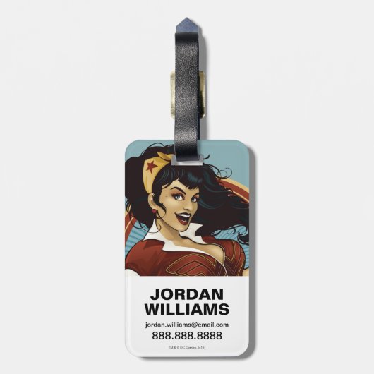 Wonder Woman Bombshell Name Graphic Bagagelabel (Achterkant verticaal)