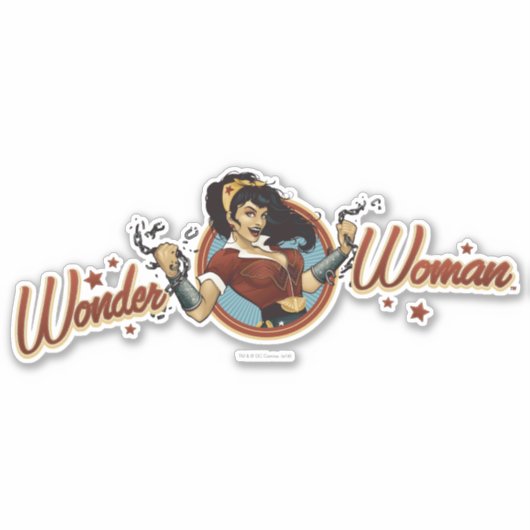 Wonder Woman Bombshell Name Graphic Sticker (Voorkant)