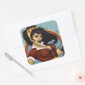 Wonder Woman Bombshell Name Graphic Vierkante Sticker (Envelop)