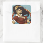 Wonder Woman Bombshell Name Graphic Vierkante Sticker (Tas)