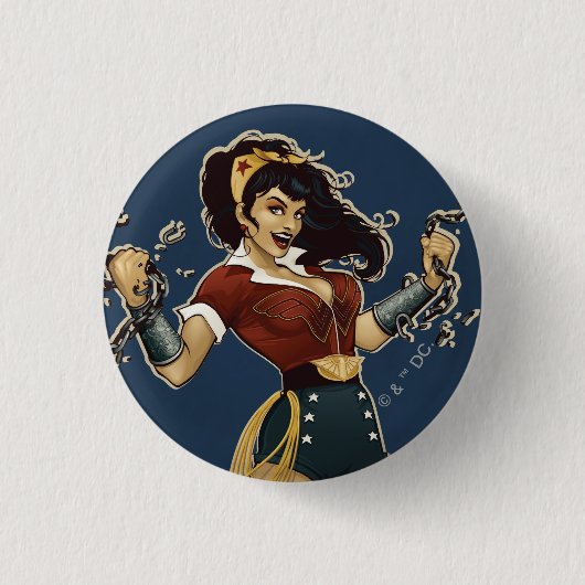 Wonder Woman Bombshell Ronde Button 3,2 Cm (Voorkant)