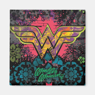 Wonder Woman Brick Wall Collage Magneet