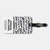 Wonder Woman Brush Typography Art Bagagelabel (Achterkant horizontaal)