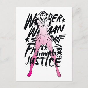 Wonder Woman Brush Typography Art Briefkaart