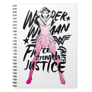 Wonder Woman Brush Typography Art Notitieboek