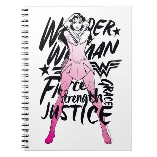 Wonder Woman Brush Typography Art Notitieboek (Voorkant)