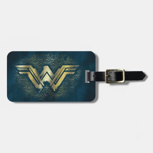 Wonder Woman Brushed Gold Symbol Bagagelabel (Voorkant horizontaal)