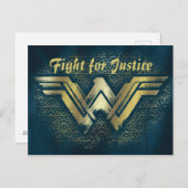 Wonder Woman Brushed Gold Symbol Briefkaart (Voorkant / Achterkant)