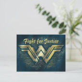 Wonder Woman Brushed Gold Symbol Briefkaart (Staand voorkant)