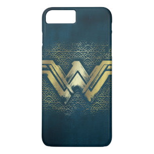 Wonder Woman Brushed Gold Symbol iPhone 8/7 Plus Hoesje