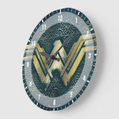 Wonder Woman Brushed Gold Symbol Grote Klok (Hoek)