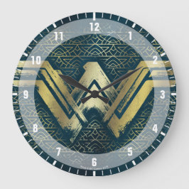 Wonder Woman Brushed Gold Symbol Grote Klok