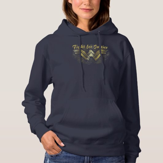 Wonder Woman Brushed Gold Symbol Hoodie (Voorkant)